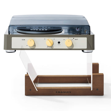 Gadhouse Brad MKII Record Player - Grey + Bundled Crosley Record Storage Display Stand